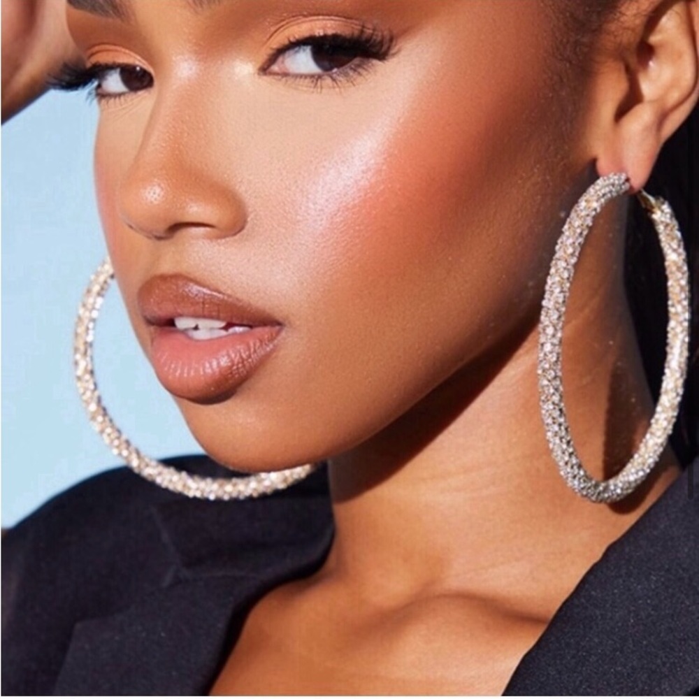 Rare Diamant Encrusted Hoop Earrings View 2